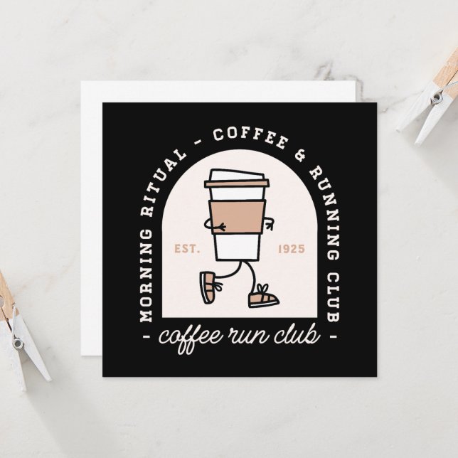 Coffee and running lovers run club funny (Voorkant / Achterkant in situ)