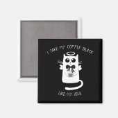 Coffee Angel Cat Magneet (Voorkant / Achterkant)