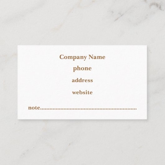 Coffee Argyle Visitekaartje (Achterkant)