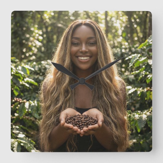 COFFEE - AROMA DELICIOSO VIERKANTE KLOK (Voorkant)