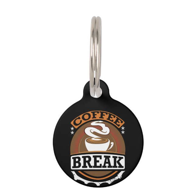 Coffee Art Coffee Break Huisdierpenning (Voorkant)