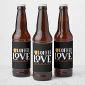 Coffee Art Coffee Love Bier Etiket (Flessen)