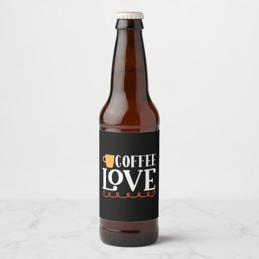 Coffee Art Coffee Love Bier Etiket (Voorkant)