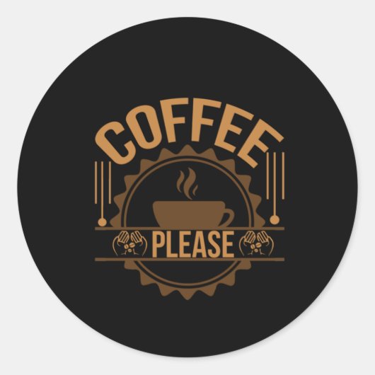 Coffee Art Coffee Ronde Sticker (Voorkant)