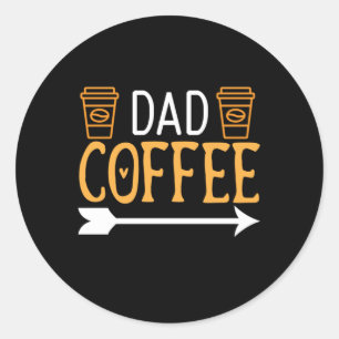 Coffee Art Dad Coffee Ronde Sticker