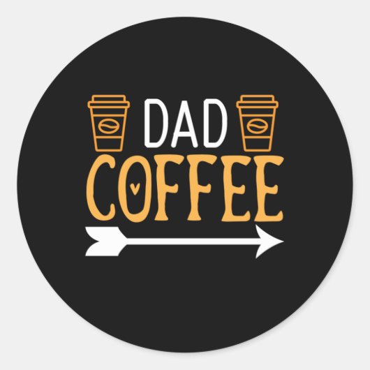 Coffee Art Dad Coffee Ronde Sticker (Voorkant)