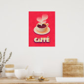 Coffee Art Deco Red Poster (Keuken)
