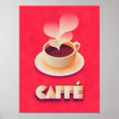 Coffee Art Deco Red Poster (Voorkant)