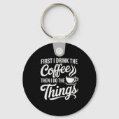 Coffee Art For Men Women Cappuccino Drinker Coffee Sleutelhanger (Voorkant)