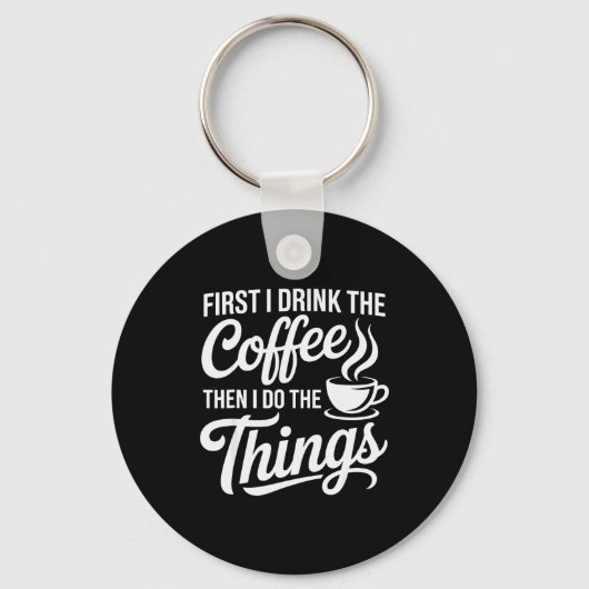 Coffee Art For Men Women Cappuccino Drinker Coffee Sleutelhanger (Voorkant)