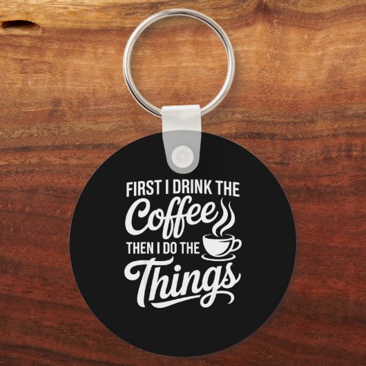 Coffee Art For Men Women Cappuccino Drinker Coffee Sleutelhanger (Voorkant)