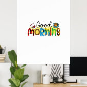Coffee Art Good Morning Poster (Thuiskantoor)