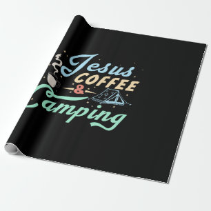 Coffee Art Jesus Coffee en Camping Cadeaupapier