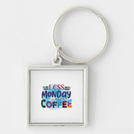 Coffee Art Less Monday More Coffee Sleutelhanger