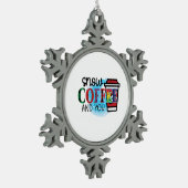 Coffee Art Snow Coffee en jij Tin Sneeuwvlok Ornament (Links)