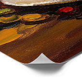 Coffee Art: Steaming Mug & Cherry Branch Poster (Hoek)