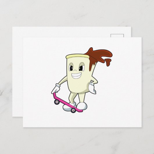 Coffee as Skater with Skateboard Briefkaart (Voorkant / Achterkant)