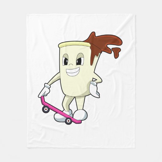 Coffee as Skater with Skateboard Fleece Deken (Voorkant)