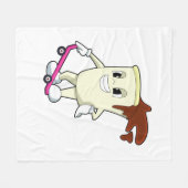 Coffee as Skater with Skateboard Fleece Deken (Voorkant (Horizontaal))