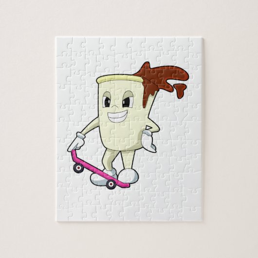 Coffee as Skater with Skateboard Legpuzzel (Verticaal)