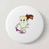 Coffee as Skater with Skateboard Ronde Button 7,6 Cm (Voorkant)