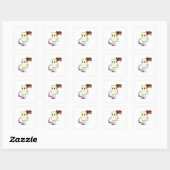 Coffee as Skater with Skateboard Vierkante Sticker (Vel)