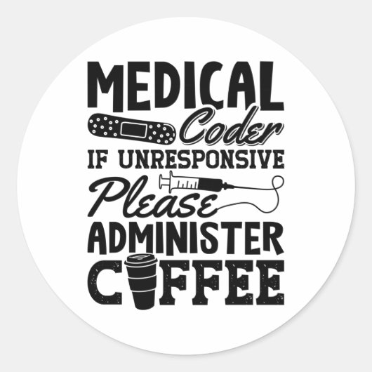 Coffee Assistent ICD-codering Ronde Sticker (Voorkant)