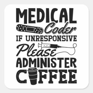 Coffee Assistent ICD-codering Vierkante Sticker
