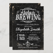 Coffee Baby Brewing Chalkboard Baby shower Kaart (Voorkant / Achterkant)