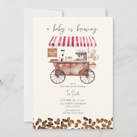 Coffee Baby brouwt rood neutraal Baby shower Kaart (Voorkant)