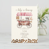 Coffee Baby brouwt rood neutraal Baby shower Kaart (Staand voorkant)