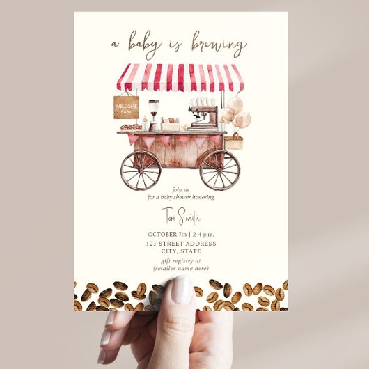 Coffee Baby brouwt rood neutraal Baby shower Kaart