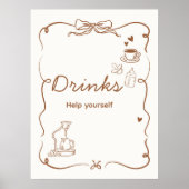 Coffee Baby is Brewing Baby Shower Drinks Sign Poster (Voorkant)