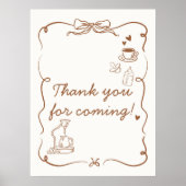 Coffee Baby is Brewing Baby Shower Thank you Sign Poster (Voorkant)