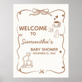 Coffee Baby is Brewing Baby Shower Welcome Sign Poster (Voorkant)