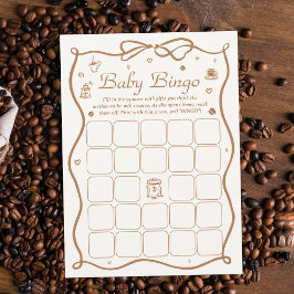 Coffee Baby is Brouwen Baby shower Bingo Game Kaar Kaart