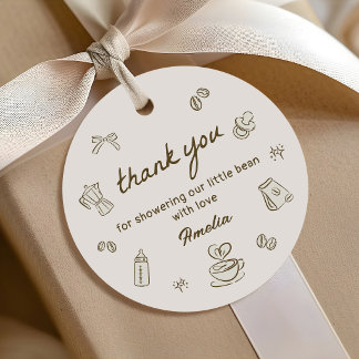 Coffee Baby komt eraan Baby Shower Bedankjes Labels