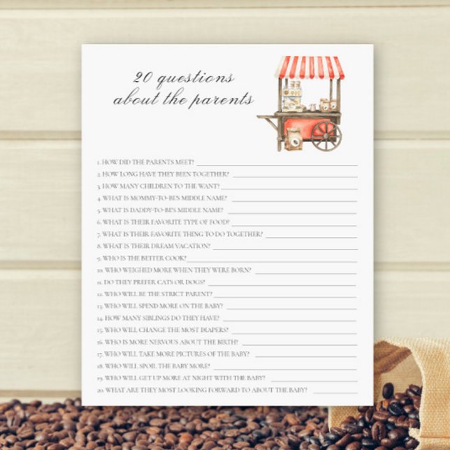 Coffee baby shower - 20 questions about parent (Creator heeft geüpload)