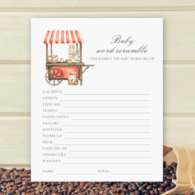 Coffee baby shower - Baby Word Scramble (Creator heeft geüpload)