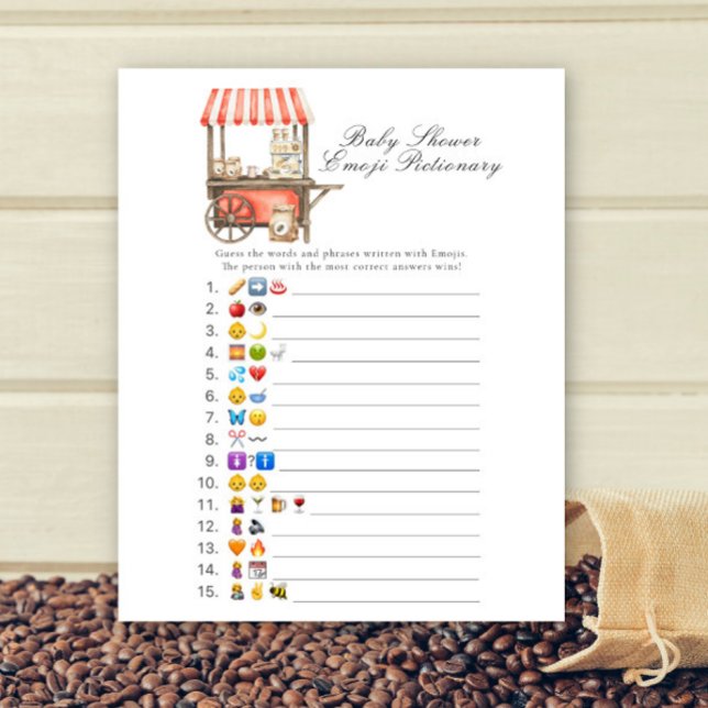 Coffee baby shower Emoji picture game (Creator heeft geüpload)