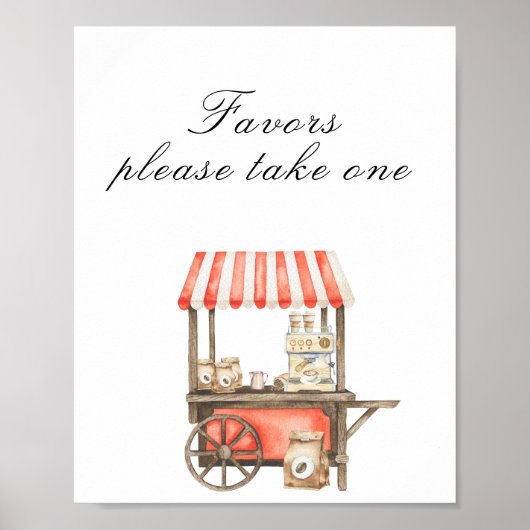 Coffee baby shower - favors, please take one poster (Voorkant)