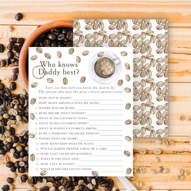 Coffee baby shower - Game Wie kent papa het beste (Creator heeft geüpload)