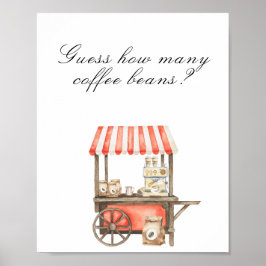 Coffee baby shower - guess how many coffee beans poster