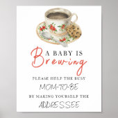 Coffee baby shower - Help the Busy Mom-to-Be Poster (Voorkant)