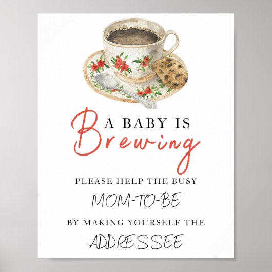 Coffee baby shower - Help the Busy Mom-to-Be Poster (Voorkant)