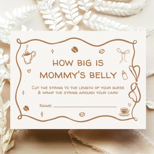 Coffee Baby Shower How Big is Her Belly Informatiekaartje
