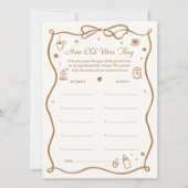 Coffee Baby Shower How Old Were They Game Card Kaart (Voorkant)