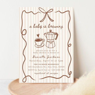 Coffee Baby shower Invitation Baby is het brouwen Kaart