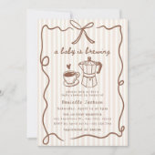 Coffee Baby shower Invitation Baby is het brouwen Kaart (Voorkant)