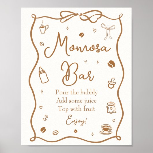 Coffee Baby Shower Momosa Bar Poster (Voorkant)
